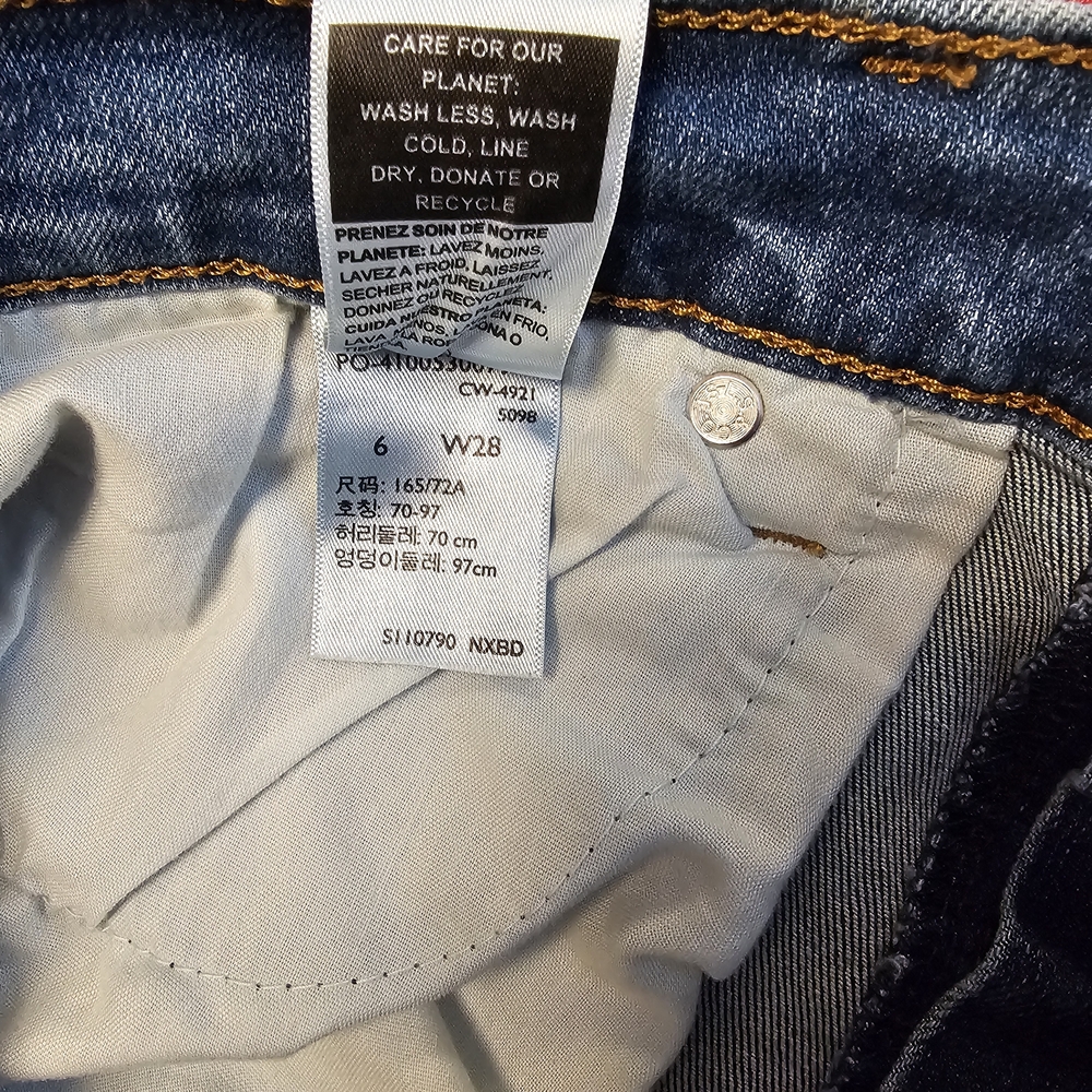Denizen from Levi's Women's Dark Indigo Skinny Ripped Jeans - Picture 8 of 10